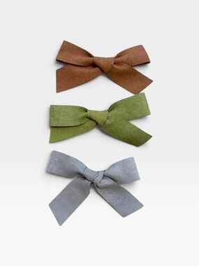 Little Poppy Co Suede Bow Clip Set